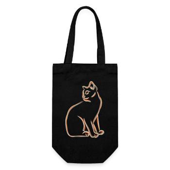Katze Skizze - Geschenkbeutel für Flaschen - Schwarz - Vorne