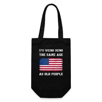 It's Weird Being The Same Age As Old People Retro - Gift Bag for Bottles - black - Front