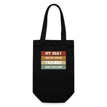 My Boat Does Not Run On Thanks Boat Captain - Gift Bag for Bottles - black - Front