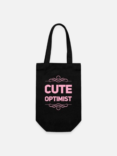 Cute Optimist - Geschenkbeutel für Flaschen - Schwarz