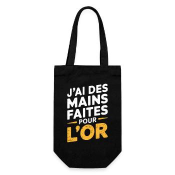 J'ai des mains faites pour l'or - Sac à bouteille - noir - Devant