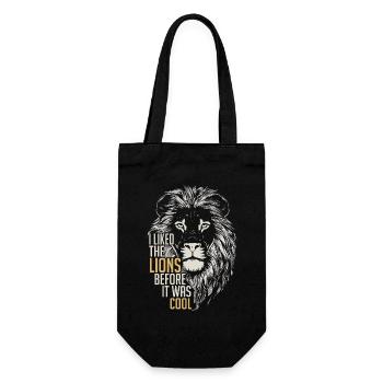 I Liked The Lions Before It Was Cool Tees | Lions - Gift Bag for Bottles - black - Front