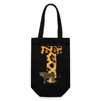 leopard t - Gift Bag for Bottles - black - Front