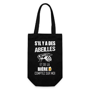 S'il y a des abeilles et de la bière t-shirt - Sac à bouteille - noir - Devant