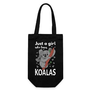 Nur ein Mädchen, das Koalas II liebt - Geschenkbeutel für Flaschen - Schwarz - Vorne