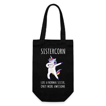 Sistercorn IV - Awesome Sister Unicorn - Gift Bag for Bottles - black - Front