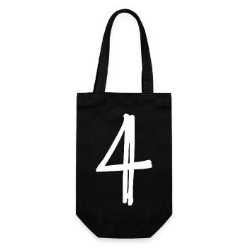 4 JAHRE. 4-jähriges Jubiläum. GEBURTSTAG 4 JAHRE. 4 - Geschenkbeutel für Flaschen - Schwarz - Vorne