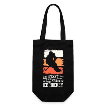 Eishockey Eishockeyspieler Spieler Vintage Retro - Geschenkbeutel für Flaschen - Schwarz - Vorne