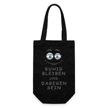 Dagegen sein - Geschenkbeutel für Flaschen - Schwarz - Vorne