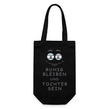 Tochter sein - Geschenkbeutel für Flaschen - Schwarz - Vorne