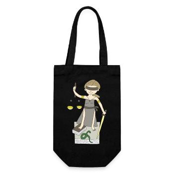 Justitia - Geschenkbeutel für Flaschen - Schwarz - Vorne