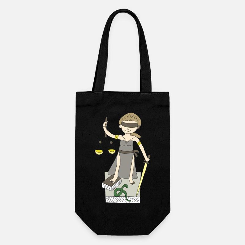 Justitia - Geschenkbeutel für Flaschen - Schwarz