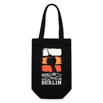 Berlin Germany City Skyline Vintage Retro - Gift Bag for Bottles - black - Front