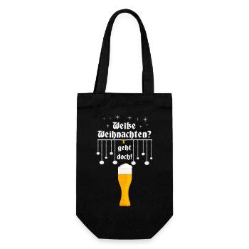 Weiße Weihnachten - Geschenkbeutel für Flaschen - Schwarz - Vorne