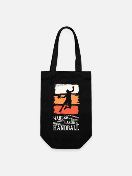 Handball Handballspieler Handballer Vintage Retro - Geschenkbeutel für Flaschen - Schwarz