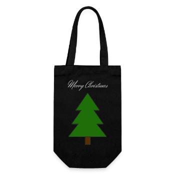 Merry Christmas - Christmas tree - Gift Bag for Bottles - black - Front