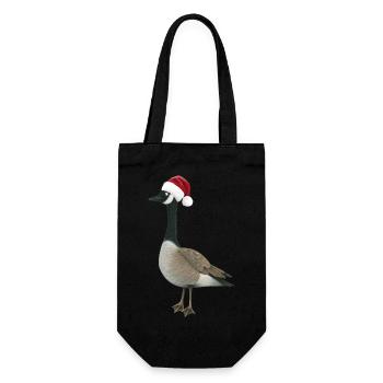 Weihnachtsgans - Geschenkbeutel für Flaschen - Schwarz - Vorne