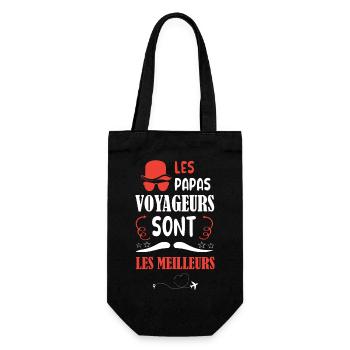 Les papas voyageurs sont les meilleurs t-shirt - Sac à bouteille - noir - Devant