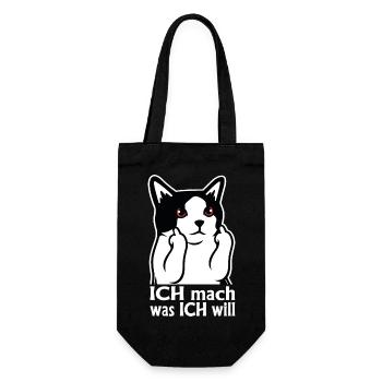 Ich mach was ich will Katze - Geschenkbeutel für Flaschen - Schwarz - Vorne