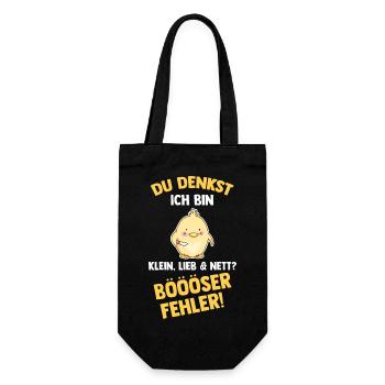 Du Denkst Ich Bin Klein Lieb Und Nett Böser Fehler - Geschenkbeutel für Flaschen - Schwarz - Vorne