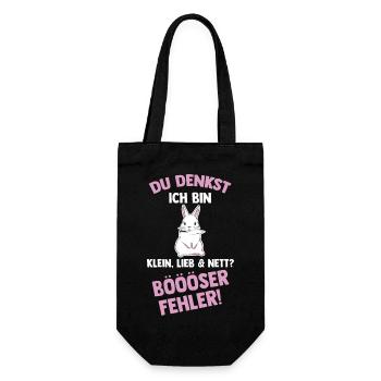 Du Denkst Ich Bin Klein Lieb Und Nett Böser Fehler - Geschenkbeutel für Flaschen - Schwarz - Vorne