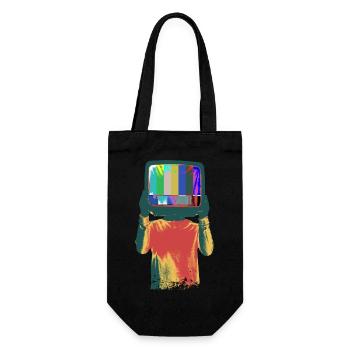 TV-Leiter Surreale Kunst - Geschenkbeutel für Flaschen - Schwarz - Vorne