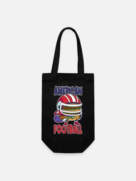 American Football Burger Spieler Cartoon Fan - Geschenkbeutel für Flaschen - Schwarz