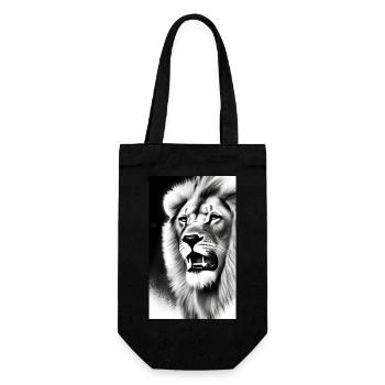 Lion Black and White - Gift Bag for Bottles - black - Front