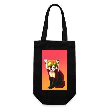 Cooler roter Panda mit Sonnenbrille Roter Panda Sommersonne - Geschenkbeutel für Flaschen - Schwarz - Vorne