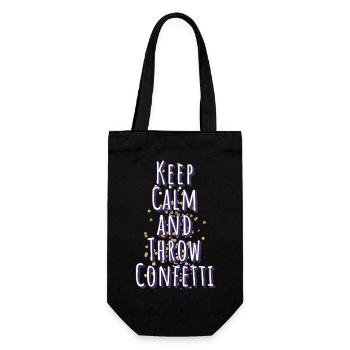 Confetti, Keep Calm, Calm, Celebration, Prudent - Gift Bag for Bottles - black - Front