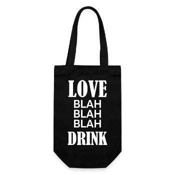Love Blah Drink - Valentine's Day Funny Gift - Gift Bag for Bottles - black - Front