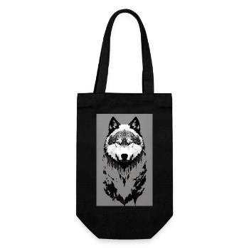 Wolf - Geschenkbeutel für Flaschen - Schwarz - Vorne