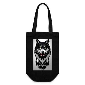 Wolf - Gift Bag for Bottles - black - Front