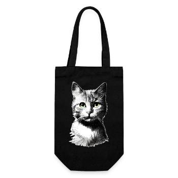 Katze Haustier Ragdoll Kätzchen Kater Hauskatze - Geschenkbeutel für Flaschen - Schwarz - Vorne