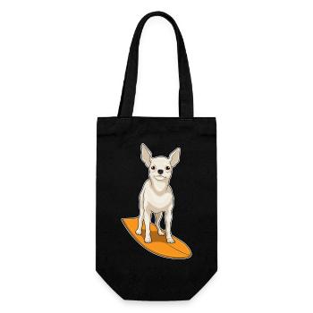 Chihuahua Surfing Surfboard Summer - Gift Bag for Bottles - black - Front