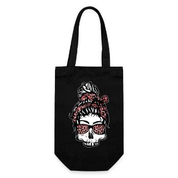 Crâne féminin // Illustration - Sac à bouteille - noir - Devant