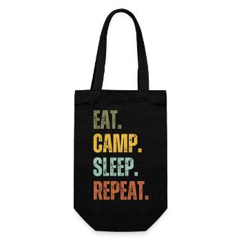 EAT CAMP SLEEP REPEAT - Gift Bag for Bottles - black - Front