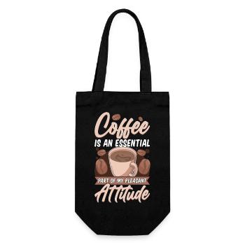 Coffee an Essential Part of my Pleasant Attitude - Gift Bag for Bottles - black - Front