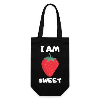 I am sweet - Design - Geschenkbeutel für Flaschen - Schwarz - Vorne