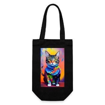 Fabulous domestic short haired cat - Gift Bag for Bottles - black - Front