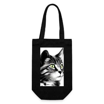 Domestic short haired cat - Gift Bag for Bottles - black - Front