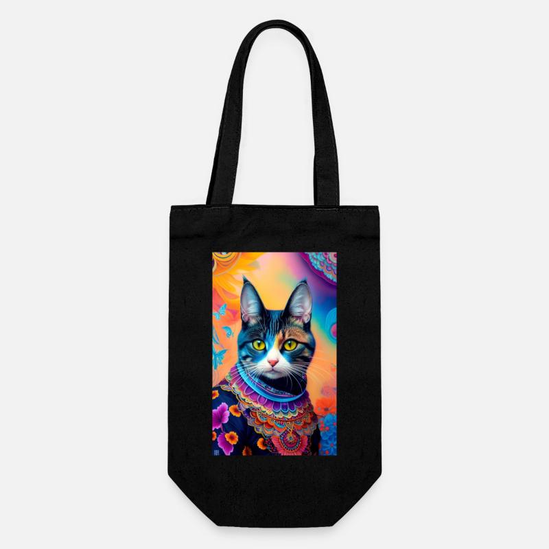 domestic short haired cat - Gift Bag for Bottles - black