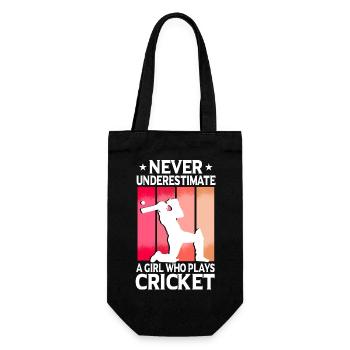 Never Underestimate A Girl Who Plays Cricket - Gift Bag for Bottles - black - Front