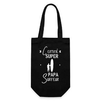 Super papa surfeur - Sac à bouteille - noir - Devant