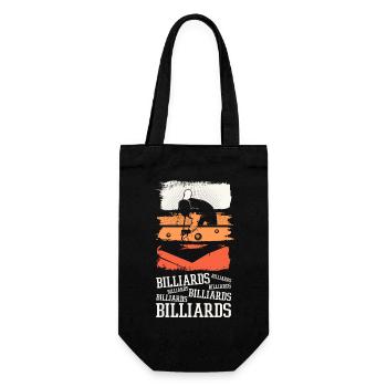 Billard Pool Snooker Queue Kugeln Vintage Retro - Geschenkbeutel für Flaschen - Schwarz - Vorne