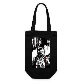ARTWORK Headphones Girl Leo - Gift Bag for Bottles - black - Front