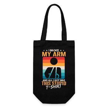 Ich brach mir den Arm und alles, was ich bekam, war das - Geschenkbeutel für Flaschen - Schwarz - Vorne