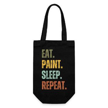 EAT PAINT SLEEP REPEAT - Gift Bag for Bottles - black - Front