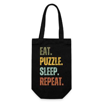 EAT PUZZLE SLEEP REPEAT - Geschenkbeutel für Flaschen - Schwarz - Vorne