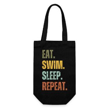 EAT SWIM SLEEP REPEAT - Gift Bag for Bottles - black - Front